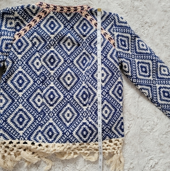 Tularosa Santa Fe Fringe Jacket in Diamondback Blue Cream Size XS - Picture 13 of 14